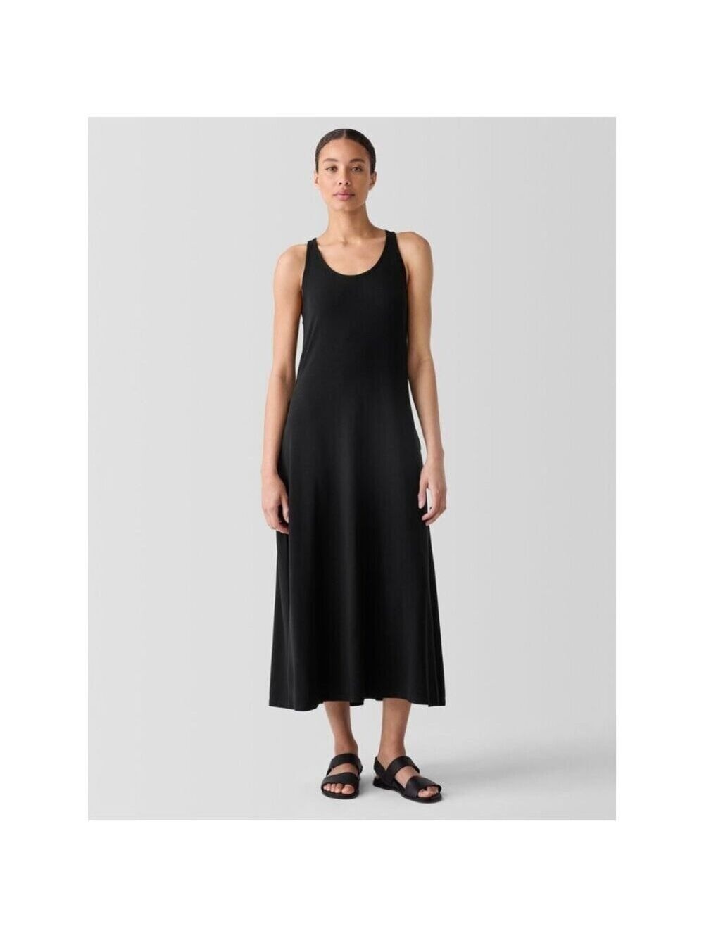 Mien Studios Fortuna Maxi Dress Black Sleeveless Organic Cotton XL